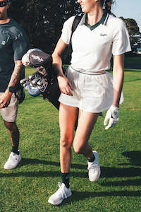 Womens: BIRDIE PLEATED GOLF SKORT CHALK