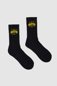 Mens Accessories: HFR RIB SOCK/DIME BLACK/GOLD