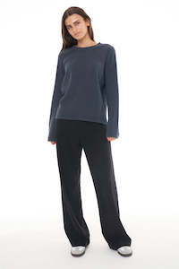 Women S Long Sleeves: WAFFLE LS RELAX TEE/H-LOCK ASPHALT