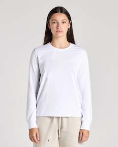 Women S Long Sleeves: LS LANEWAY TEE/LABEL WHITE