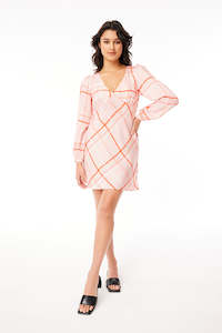 Mimi Ls Shift Minidress Pink/scarlet