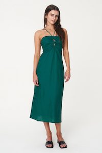 LIN-IN HALTER MAXI DRESS JEWEL GREEN