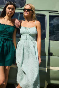 CATALINA EDEN MIDI DRESS MINT/CHALK