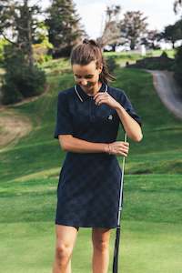 Check Polo Dress Navy