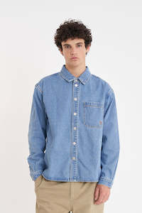 DENIM CUBE SHIRT MID WASH