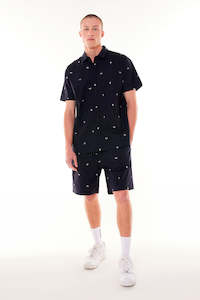 Mens Shirts: CHEERS SS OG SHIRT NAVY/WHITE