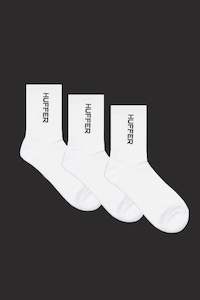 Mens Accessories: HFR RIB SOCK/3 PACK WHITE