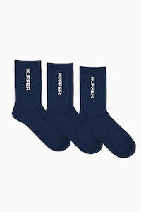 Mens Accessories: HFR RIB SOCK/3 PACK NAVY