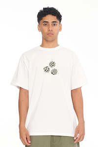 Mens Short Sleeves: SUP TEE 190/UNCHECK 3 BALL CHALK