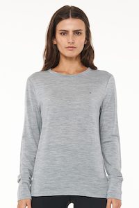 Merino Ls Laneway Tee Grey Marle