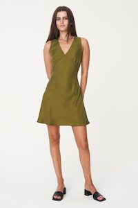 MISA SHIFT DRESS MOSS