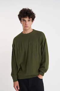 Trope Knit Crew Olive