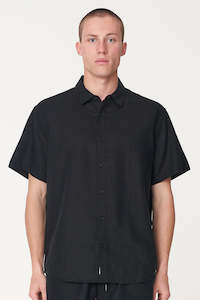 Mens Lin-in Ss Shirt Black