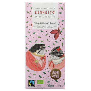 Bennetto chocolate bar - raspberries in dark