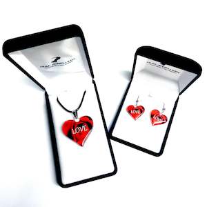 Heart Pendant & Earring Set