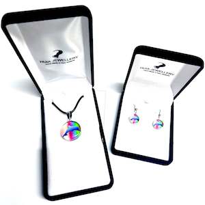 Rainbow Dolphin Pendant & Earring Set