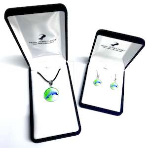 Green Dolphin Pendant & Earring Set