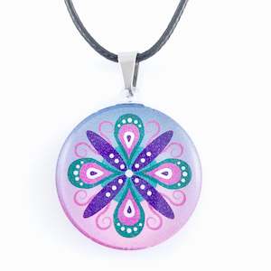 Purple Round Ornament Pendant