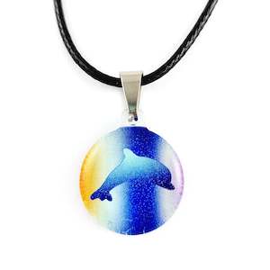 Orange-Blue Dolphin Pendant