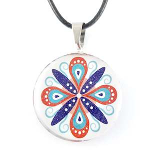 White Round Ornament Pendant