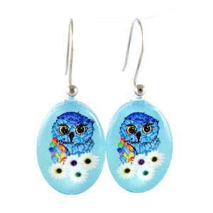 Blue Owl Earrings