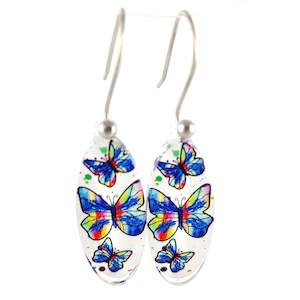 Oval Butterfly Earrings