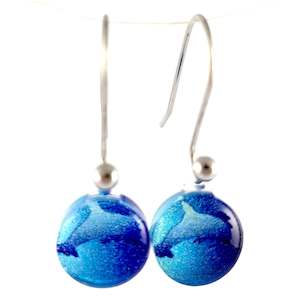 Dark Blue Dolphin Earrings