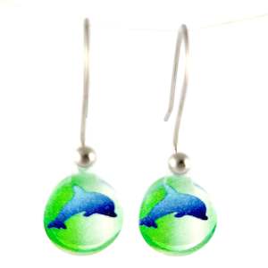 Jewellery: Green Dolphin Earrings