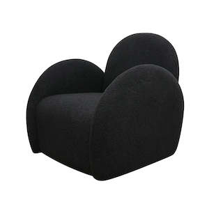 Furniture: Snugg Swivel Armchair - Black Shearling