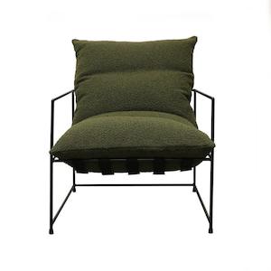 Furniture: Lauro Club Armchair Boucle  - Green