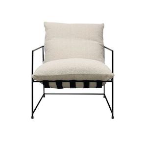 Furniture: Lauro Club Armchair Boucle  - Cream