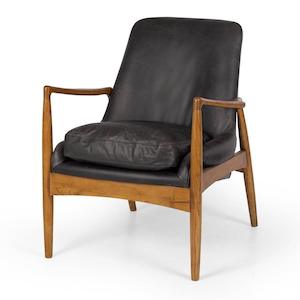 Furniture: Steiner Armchair - Black Leather