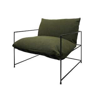 Large Lauro Club Armchair Boucle  - Green