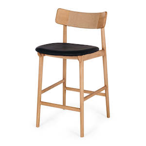 Furniture: Niles Highback Barstool - Oak Black Seat