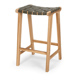 Indo Woven Barstool - Olive