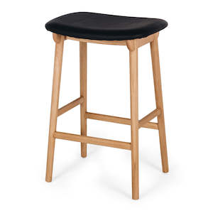 Niles Barstool - Oak Black Seat