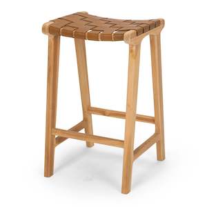 Furniture: Indo Woven Barstool - Saddle