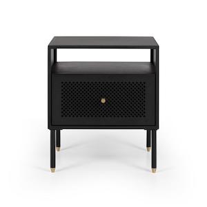 Dawn Bedside Table 1 Drawer - Black