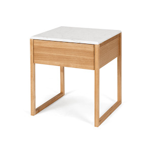 Furniture: Avalon Bedside / Side Table - Marble Top