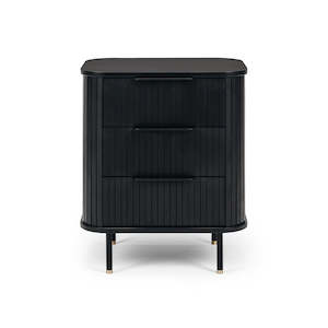 Anders 3 Drawer Bedside Table - Black