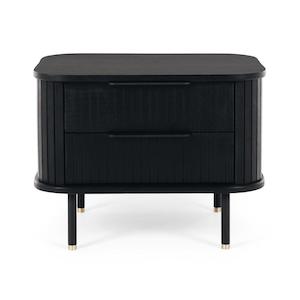 Anders 2 Drawer Bedside Table - Black