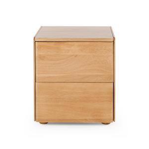 Cube Natural Oak Bedside Table - Oak Top