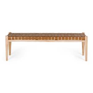 Furniture: Indo Woven Bench - Saddle