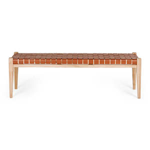 Furniture: Indo Woven Bench - Tan