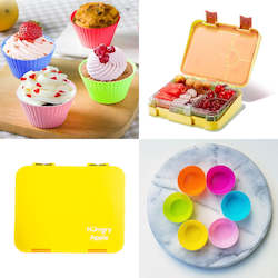 Wholesale trade: Classic Plus Yellow Bento Lunchbox & Silicone Food Cups (6pcs) Set