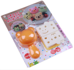 Sushi Nori Rice Mold Kit Set, bear, tiger, pig, frog