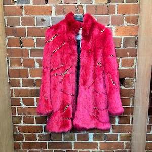 H&MOSCHINO faux fur chain coat