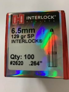 Hornady 6.5mm 129gr SP Interlock Qty 100 2620