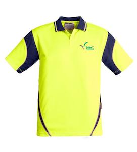 NZ LIVING HOMES MENS HI-VIS AZTEC POLO