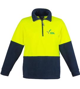 Work clothing: NZ LIVING HOMES HI-VIS 1/2 ZIP POLARFLEECE JUMPER